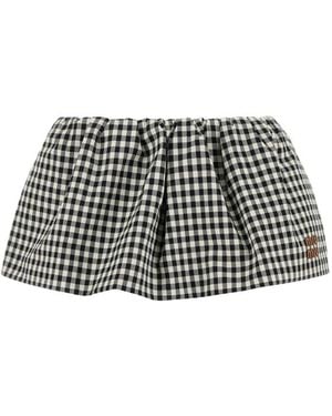 Miu Miu Check Miniskirt - Black