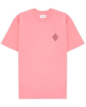 AMISH Logo Crew Neck T-Shirt - Pink