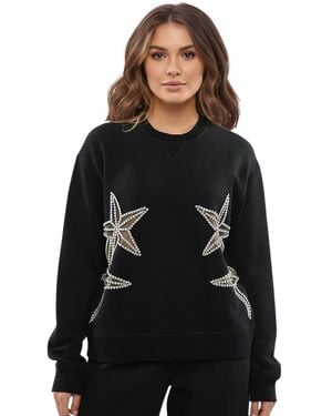 DSquared² Embellished Crew Neck Sweatshirt - Black
