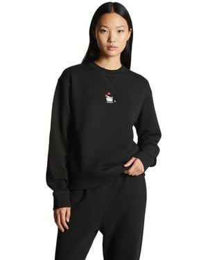 DSquared² Graphic Crew Neck Sweatshirt - Black