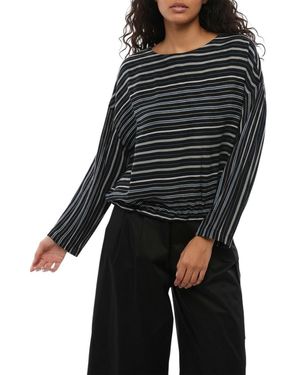 Woolrich Stripes Round Neck Top - Black