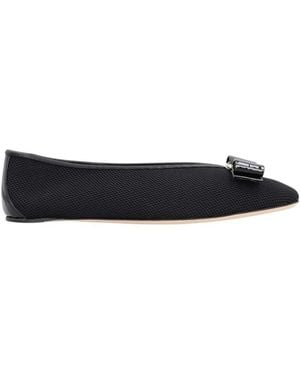 Ferragamo Mesh Ballet Flats - Black