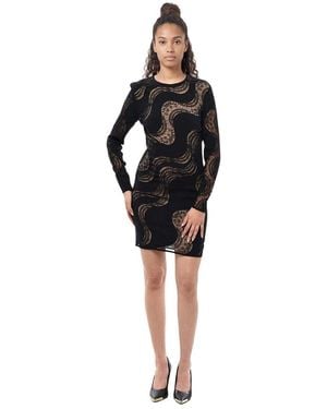 Stella McCartney Abstract Round Neck Mini Dress - Black