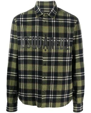 DSquared² Plaid-Print Check Shirt - Green