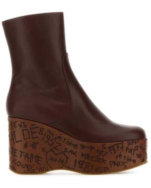 Chloé Leather Boots - Brown