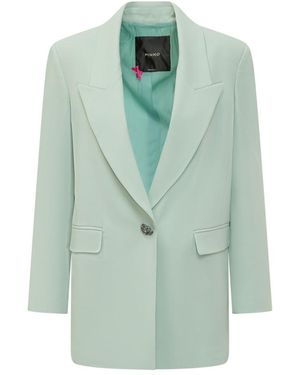 Pinko Solid Peak Lapel Blazer - Green