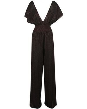 Circus Hotel Wide Leg Lurex Jumpsuit - Black