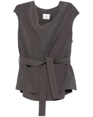 Alysi Solid Cowl Neck Top - Gray