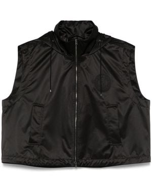 Fendi Hooded Zipped Vest - Black