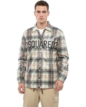 DSquared² Logo Check Overshirt - Gray