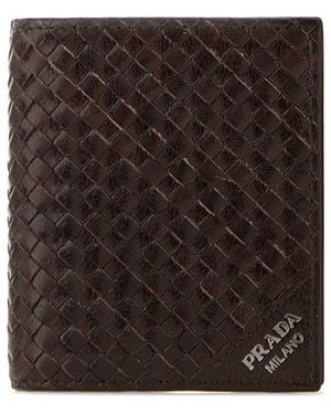 Prada Dark Minuteria Woven Wallet - Black