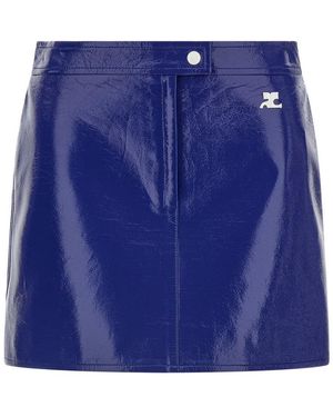 Courreges Glossy Vinyl Skirt - Blue