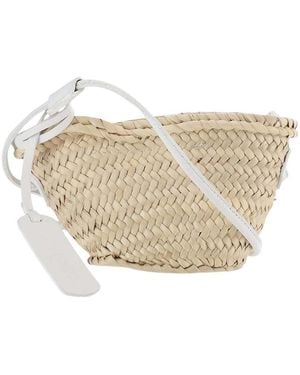 Filippo Catarzi 1910 Straw Crossbody Bag - White