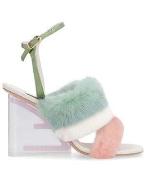 Fendi Ankle-Strap Wedge Heels - Blue