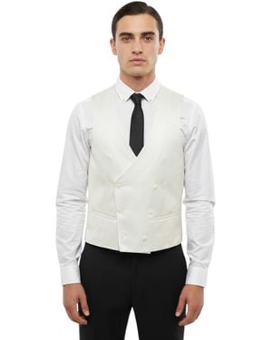 Corneliani Double Breasted Waistcoat - White