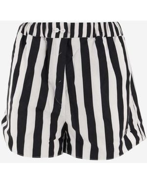 Patou Striped Elasticated Waistband Shorts - Black