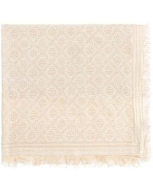 Tory Burch Ivory Signature Scarf - Natural