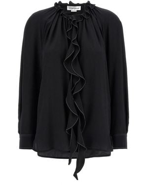Victoria Beckham 'Ruffle' Blouse - Black