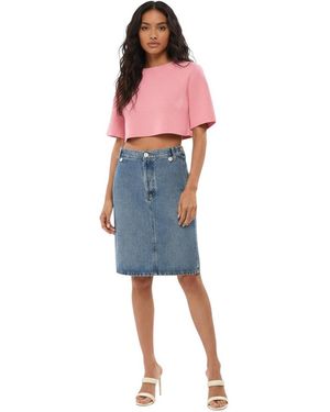 Coperni Solid Knee Length Skirt - Blue
