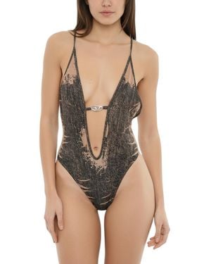 DIESEL Embellished Logo Swimwear - Black