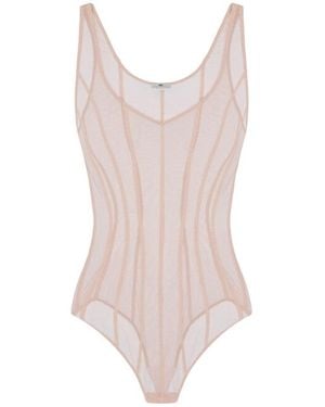 Elisabetta Franchi Natural Scoop Neck Swimwear - Pink