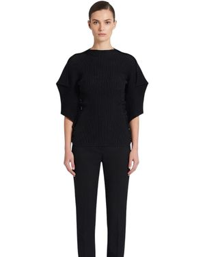 Issey Miyake Mock Collar Top - Black