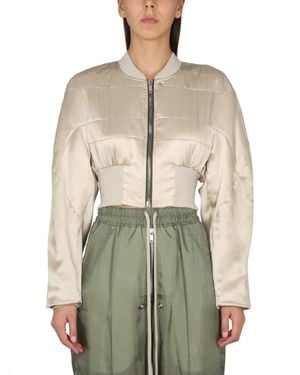 Rick Owens Solid Mock Collar Jacket - Natural