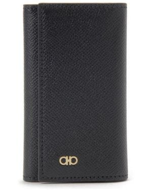 Ferragamo Gancini Logo Key Holder - Black