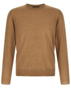 Zanone Crew Neck Sweater - Brown