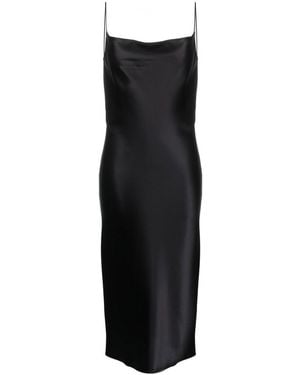 ARMARIUM Spaghetti Strap Midi Silk Slip Dress - Black