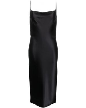 ARMARIUM Spaghetti Strap Midi Silk Slip Dress - Black