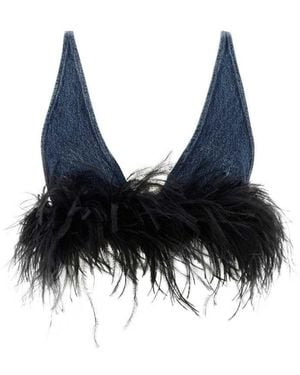 Miu Miu Denim Crop Top - Black