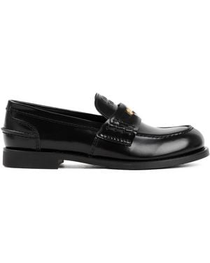 Miu Miu Leather Loafers - Black