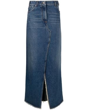 DARKPARK Button-Fly Denim Maxi Skirt - Blue
