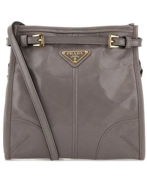 Prada Pewter Bonnie Mini Shoulder Bag - Grey