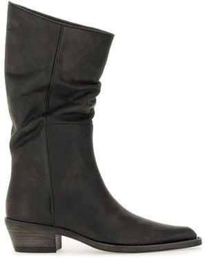 KHAITE Clive Leather Boots - Black