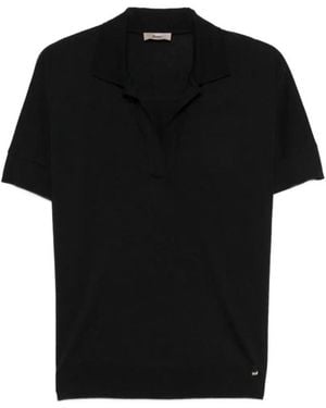 Herno Solid Shirt Collar Polo - Black