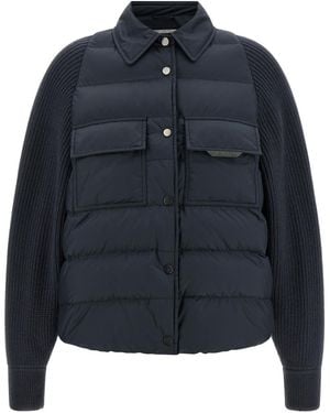 Brunello Cucinelli Quilted Shirt Collar Jacket - Blue