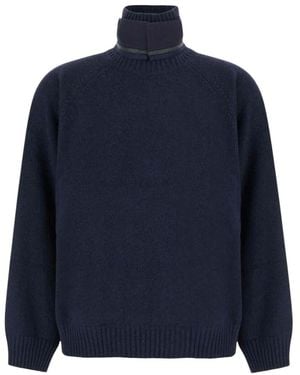 Brunello Cucinelli Mock Collar Sweater - Blue