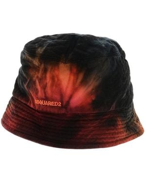 DSquared² Tie-Dye Bucket Hat - Red
