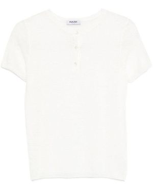 Base London Solid Round Neck T-Shirt - White