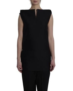 Balenciaga V Neck Mini Dress - Black