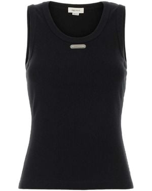 McQueen Logo Round Neck Top - Black