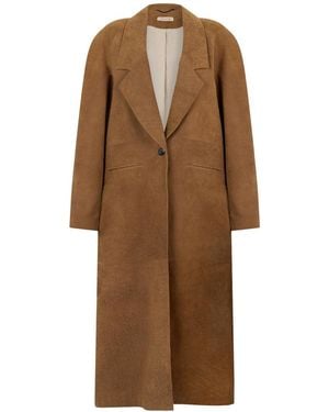 The Mannei Notched Lapel Jacket - Brown