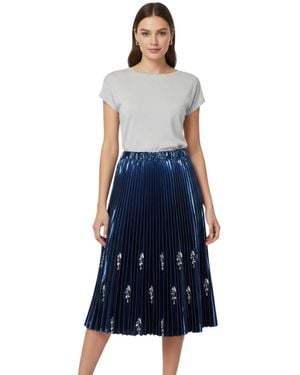 N°21 Pleated Midi Skirt - Blue