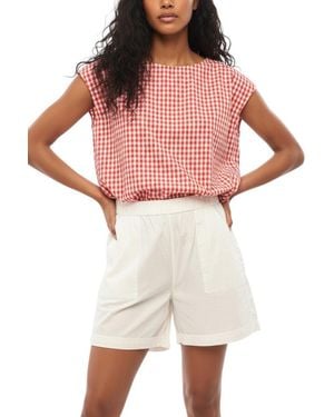 Woolrich Checks Round Neck Top - Red