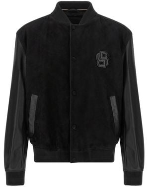 BOSS Logo Bomber Jacket - Black