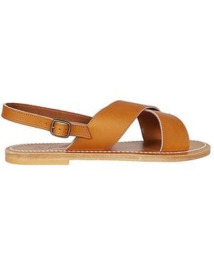 K. Jacques Osorno Leather Sandals - Brown