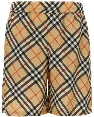 Burberry Silk Shorts - Natural