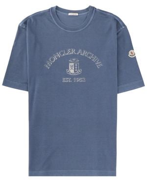 Moncler Slate Logo T-Shirt - Blue